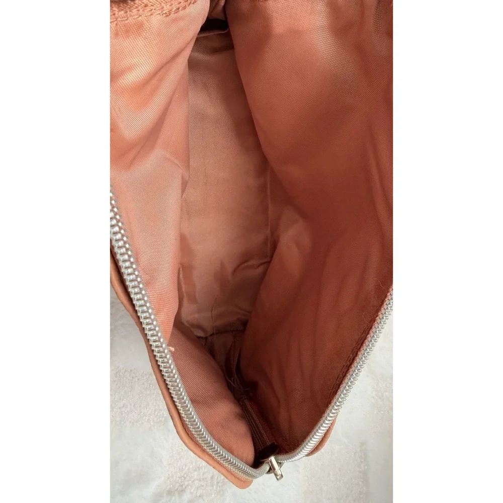 LAURA MERCIER Small Makeup Bag Beige Faux Leather Travel